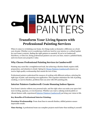 Professional Painters Glen Iris