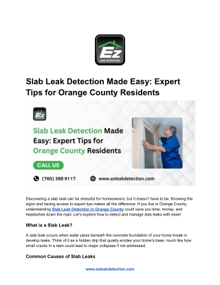 Slab Leak Detection Made Easy_ Expert Tips for Orange County Residents