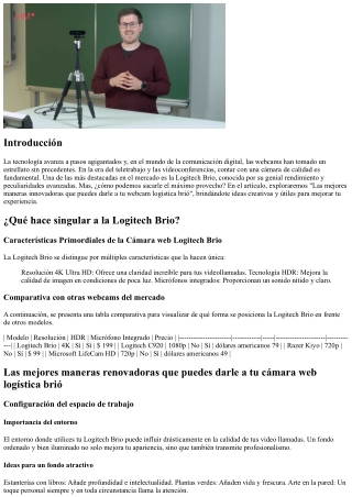 Las mejores maneras innovadoras que puedes darle a tu cámara web logística brió