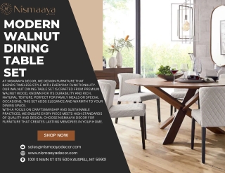Discover the Beauty of a Walnut Dining Table Set at Nismaaya Decor