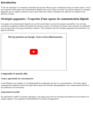 Stratégies gagnantes : l'expertise d'une agence de communication digitale