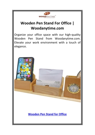 Wooden Pen Stand For Office  Woodanytime.com