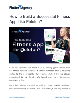 How to Build a Successful Fitness App Like Peloton?