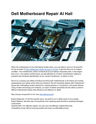 Dell Motherboard Repair Al Hail