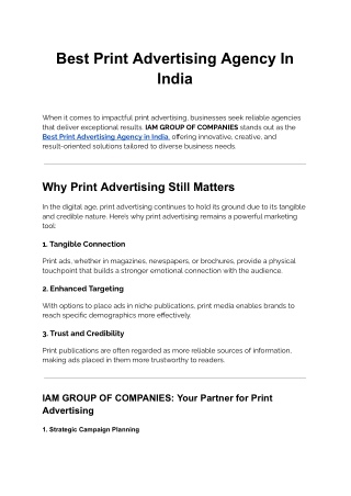 Best Print Advertising Agency In India