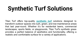 Synthetic Turf Solutions for Every Space by Titan Turf