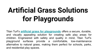 Artificial Grass Solutions for Playgrounds by Titan Turf