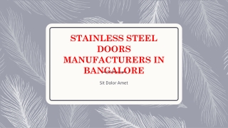 STAINLESS STEEL DOORS MANUFACTURERS IN BANGALORE