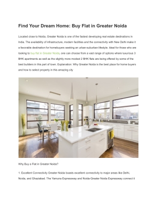 Find Your Dream Home_ Buy Flat in Greater Noida