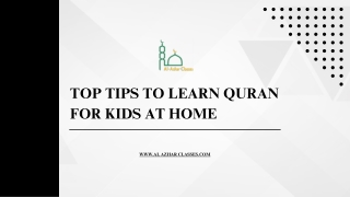 Top Tips to Learn Quran for Kids at Home