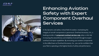 Enhancing Aviation Safety with Expert Component Overhaul Services