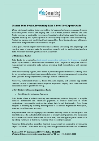 Master Zoho Books Accounting Like A Pro: The Expert Guide