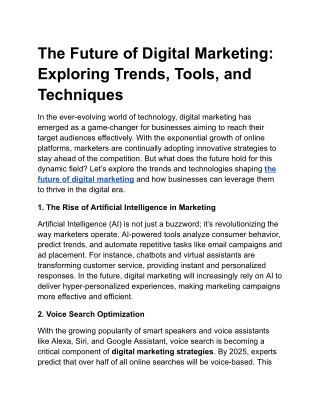 The Future of Digital Marketing_ Exploring Trends, Tools, and Techniques