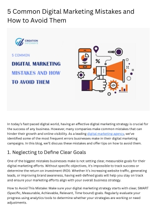 5 Common Digital Marketing Mistakes and How to Avoid Them
