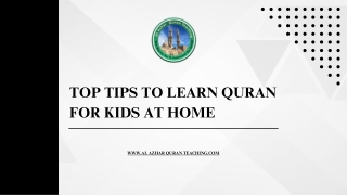 Top Tips to Learn Quran for Kids at Home