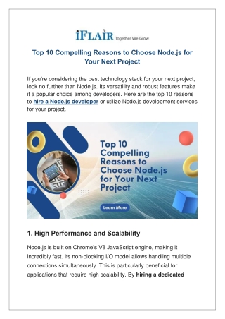 Top 10 Compelling Reasons to Choose Node.js for Your Next Project