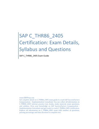 SAP C_THR86_2405 Certification: Exam Details, Syllabus and Questions