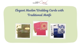 Elegant Muslim Wedding Cards with Traditional Motifs