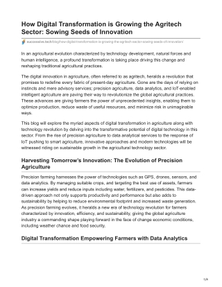 How Digital Transformation is Growing the Agritech Sector Sowing Seeds of Innovation