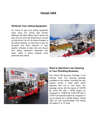 Hot Water Jetter Trailers and Sewer Cleaning Equipment | Pressure Washer Jetter