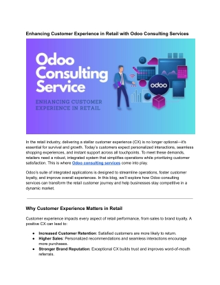 Enhancing Customer Experience in Retail with Odoo Consulting Services