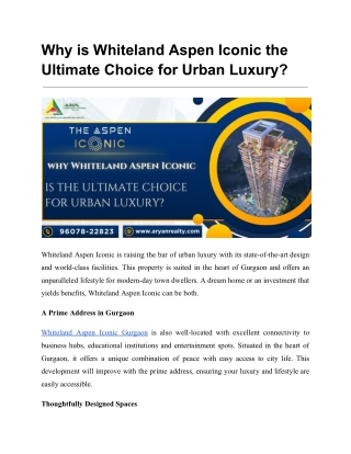 Whiteland Aspen Iconic Gurgaon