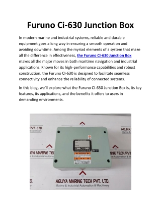 Furuno Ci-630 Compass Safe Distance Junction Box 0.15M