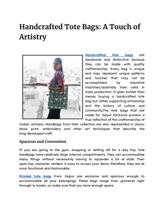 Handcrafted Tote Bags_ A Touch of Artistry