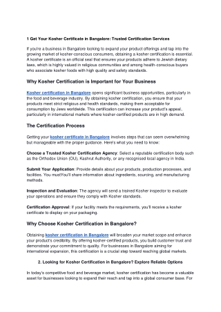 1 Get Your Kosher Certificate in Bangalore_ Trusted Certification Services