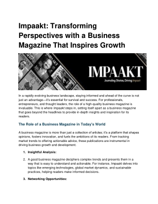 Impaakt Transforming Perspectives with a Business Magazine That Inspires Growth (1)