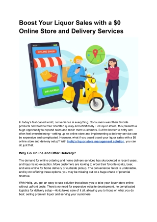 Boost Your Liquor Sales with a $0 Online Store and Delivery Services