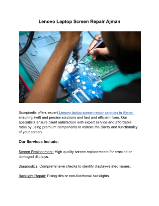 Lenovo Laptop Screen Repair Ajman