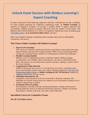 Unlock Exam Success with Nimbus Learning’s Expert Coaching