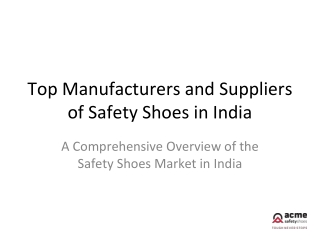 Top Manufacturers and Suppliers of Safety Shoes in India