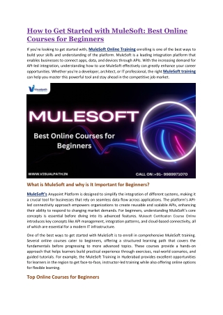 MuleSoft Online Training | MuleSoft Training in Hyderabad