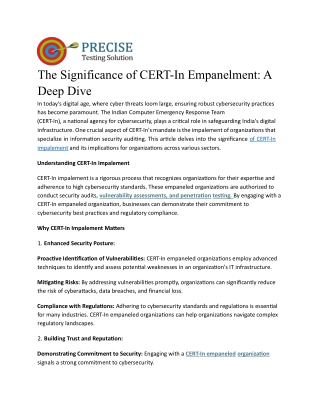 Cert-in Empanelled agency