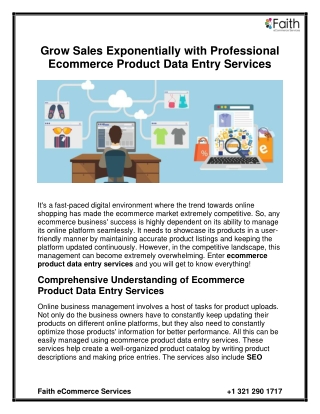 Grow Sales Exponentially With Professional Ecommerce Product Data Entry Services