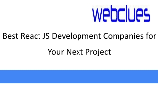 Best React JS Development Companies for Your Next Project
