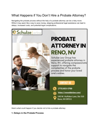 What Happens if You Don’t Hire a Probate Attorney