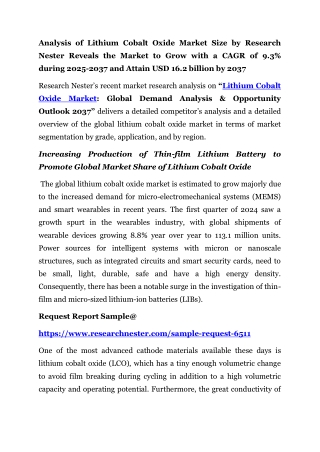 Lithium Cobalt Oxide Market