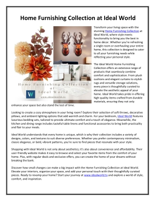 Home Furnishing Collection at Ideal World
