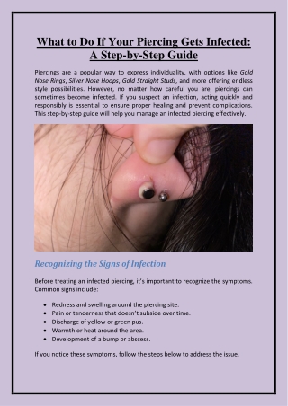 What to Do If Your Piercing Gets Infected: A Step-by-Step Guide