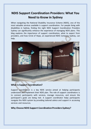 NDIS Support Coordination Providers: What You Need to Know in Sydney