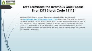 Effective ways to tackle QuickBooks Error 3371 Status Code 11118