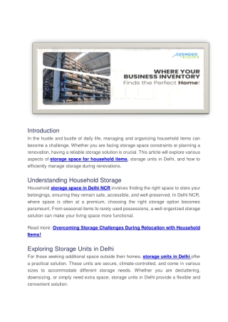 Understanding Household Storage