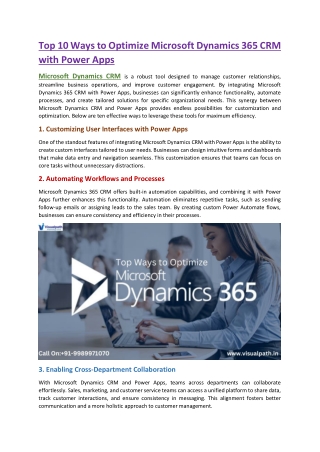 Microsoft Dynamics 365 crm  Dynamics 365 online training