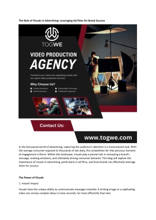The Role of Visuals in Advertising