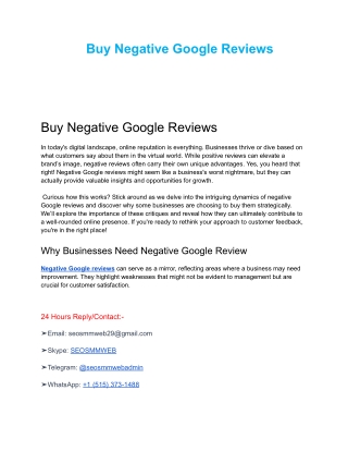 How to Buy Negative Google Reviews Safely