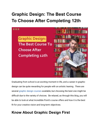 Graphic Design_ The Best Course To Choose After Completing 12th