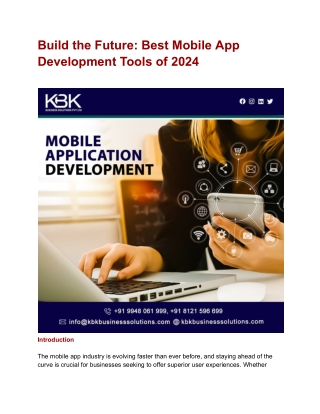 Build the Future_ Best Mobile App Development Tools of 2024